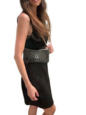 Chanel large zip around wallet added a chain